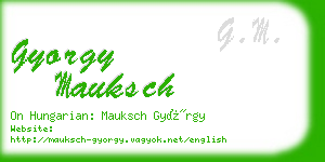 gyorgy mauksch business card